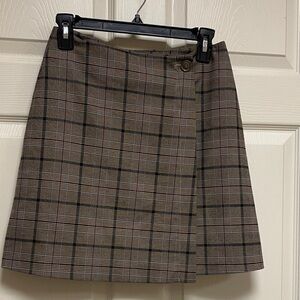 Cremieux Plaid Brown wrap Skirt